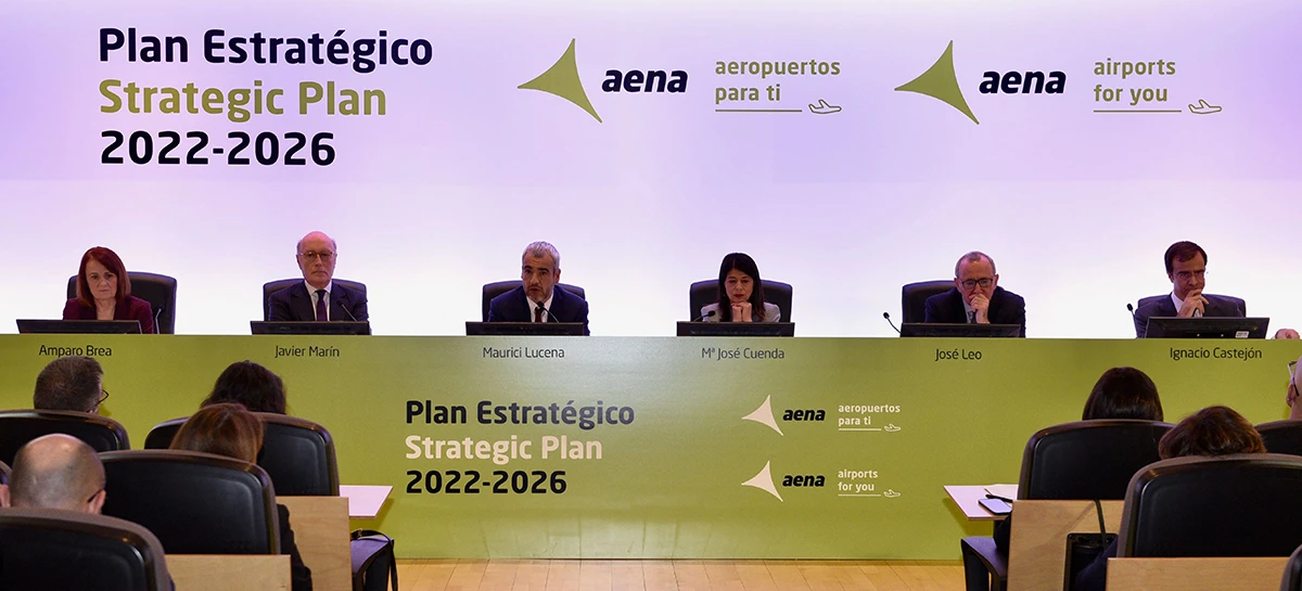 Presentacin del Aena Plan Estratgico 2022-2026 de Aena. Foto Aena